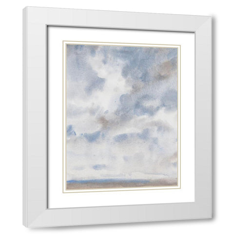 Sky Blue III White Modern Wood Framed Art Print with Double Matting by OToole, Tim