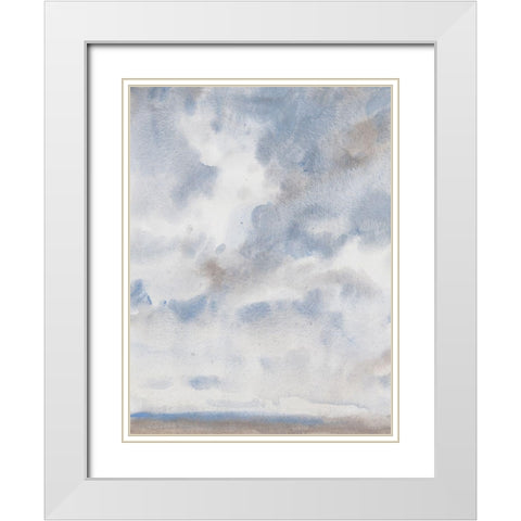 Sky Blue III White Modern Wood Framed Art Print with Double Matting by OToole, Tim