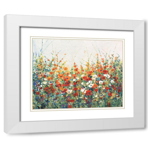 Garden in Bloom I White Modern Wood Framed Art Print with Double Matting by OToole, Tim