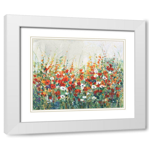 Garden in Bloom II White Modern Wood Framed Art Print with Double Matting by OToole, Tim