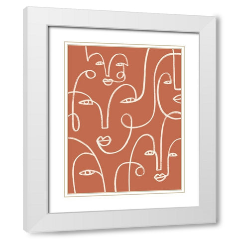Connected Expressions I White Modern Wood Framed Art Print with Double Matting by Barnes, Victoria