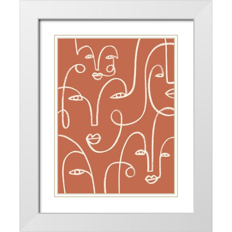 Connected Expressions I White Modern Wood Framed Art Print with Double Matting by Barnes, Victoria