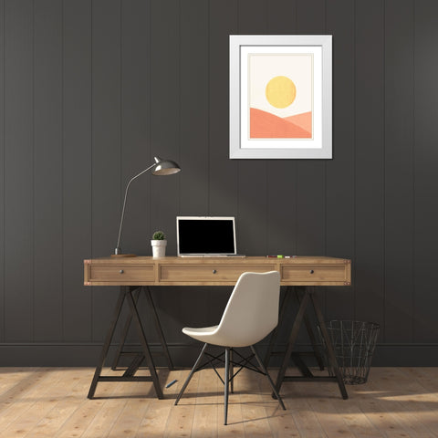 Simple Boho Sun I White Modern Wood Framed Art Print with Double Matting by Caroline, Emma