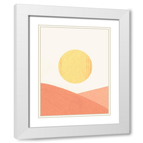 Simple Boho Sun I White Modern Wood Framed Art Print with Double Matting by Caroline, Emma