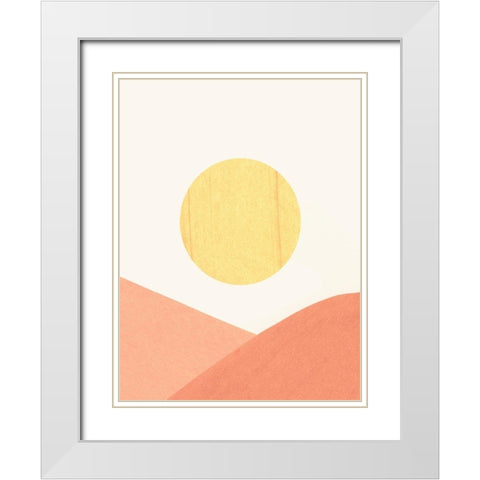Simple Boho Sun II White Modern Wood Framed Art Print with Double Matting by Caroline, Emma