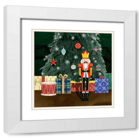 Christmas Nutcracker I White Modern Wood Framed Art Print with Double Matting by Popp, Grace