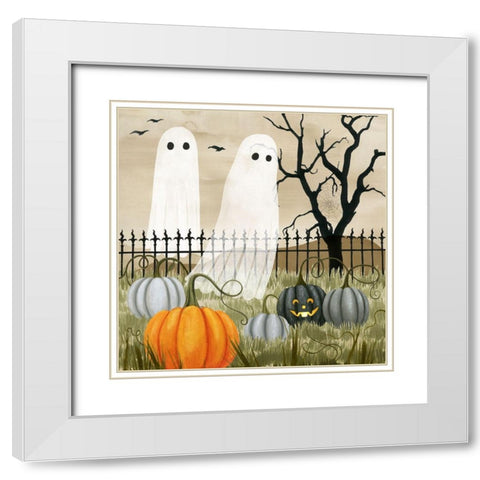 Haunted Pumpkin Patch II White Modern Wood Framed Art Print with Double Matting by Popp, Grace