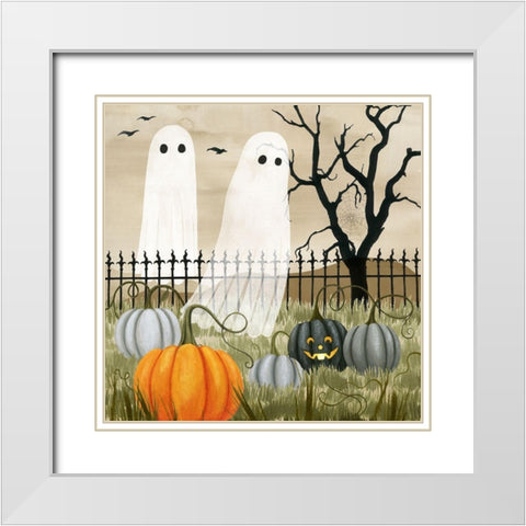 Haunted Pumpkin Patch II White Modern Wood Framed Art Print with Double Matting by Popp, Grace