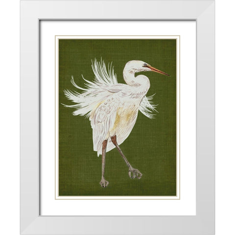 Heron Plumage I White Modern Wood Framed Art Print with Double Matting by Wang, Melissa