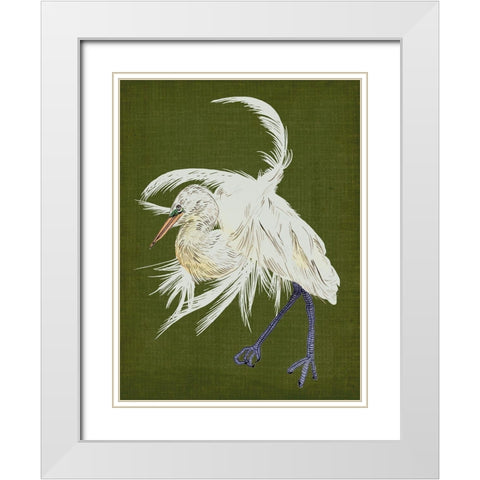 Heron Plumage II White Modern Wood Framed Art Print with Double Matting by Wang, Melissa