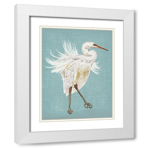 Heron Plumage III White Modern Wood Framed Art Print with Double Matting by Wang, Melissa