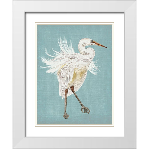 Heron Plumage III White Modern Wood Framed Art Print with Double Matting by Wang, Melissa