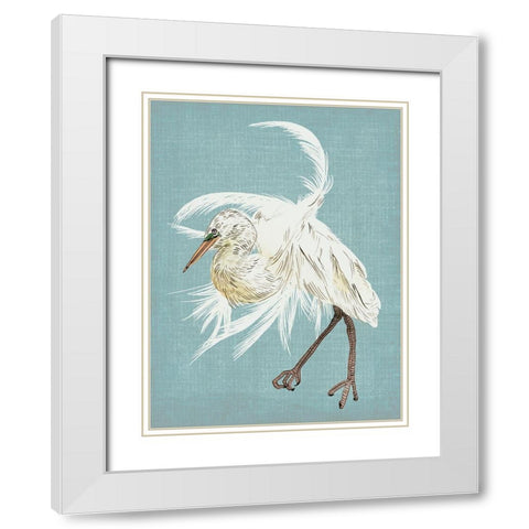 Heron Plumage IV White Modern Wood Framed Art Print with Double Matting by Wang, Melissa