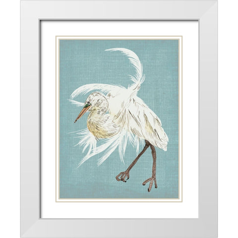 Heron Plumage IV White Modern Wood Framed Art Print with Double Matting by Wang, Melissa