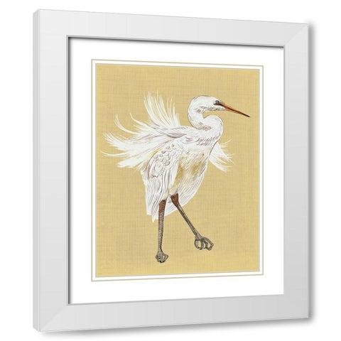 Heron Plumage V White Modern Wood Framed Art Print with Double Matting by Wang, Melissa