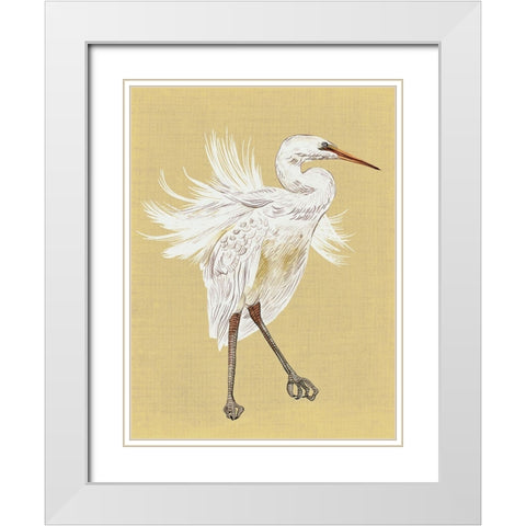 Heron Plumage V White Modern Wood Framed Art Print with Double Matting by Wang, Melissa
