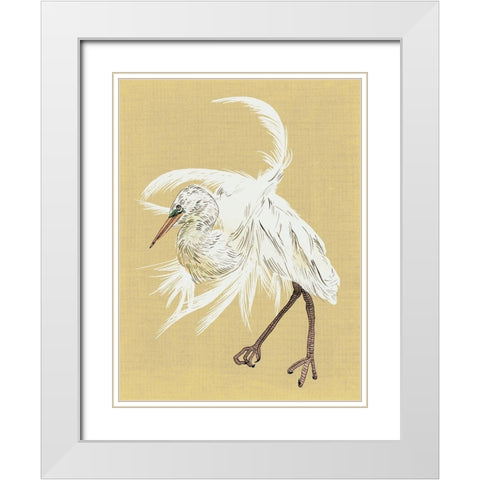 Heron Plumage VI White Modern Wood Framed Art Print with Double Matting by Wang, Melissa