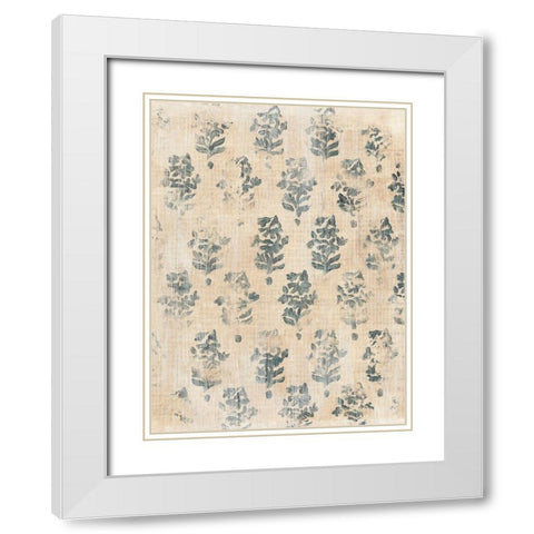 Vintage Blockprint I White Modern Wood Framed Art Print with Double Matting by Vess, June Erica