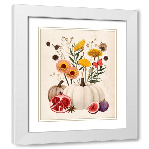 Fall Botanicals I White Modern Wood Framed Art Print with Double Matting by Popp, Grace