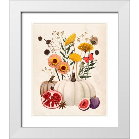 Fall Botanicals I White Modern Wood Framed Art Print with Double Matting by Popp, Grace