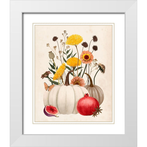 Fall Botanicals II White Modern Wood Framed Art Print with Double Matting by Popp, Grace