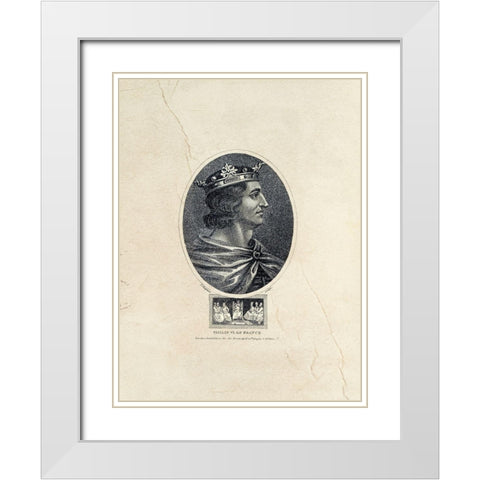 Royal Portraits V White Modern Wood Framed Art Print with Double Matting by Unknown