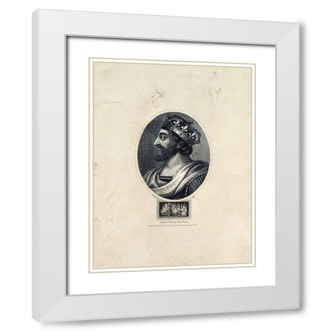 Royal Portraits VI White Modern Wood Framed Art Print with Double Matting by Unknown