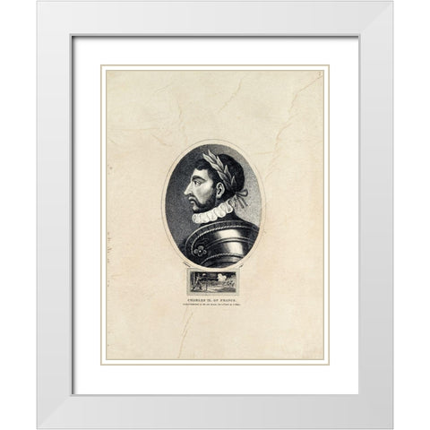 Royal Portraits VII White Modern Wood Framed Art Print with Double Matting by Unknown