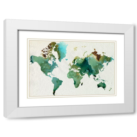 Inky World White Modern Wood Framed Art Print with Double Matting by Popp, Grace