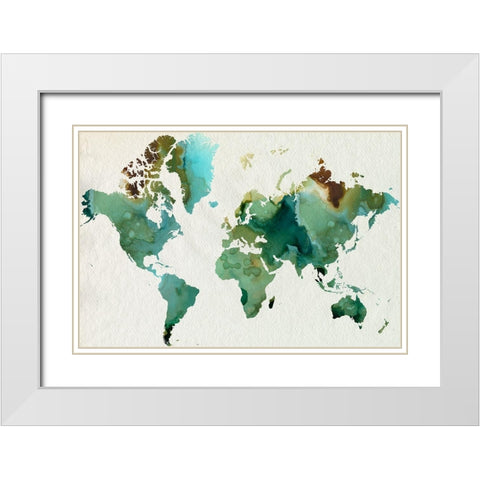 Inky World White Modern Wood Framed Art Print with Double Matting by Popp, Grace