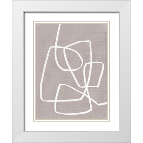 Linen Roundabout I White Modern Wood Framed Art Print with Double Matting by Vess, June Erica