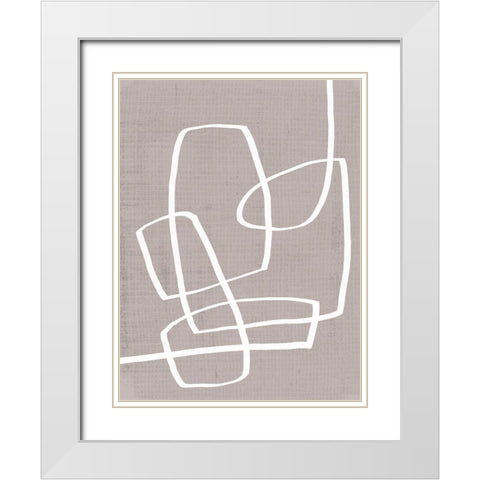 Linen Roundabout II White Modern Wood Framed Art Print with Double Matting by Vess, June Erica