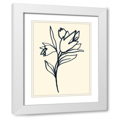 Floral Marker I White Modern Wood Framed Art Print with Double Matting by Vess, June Erica