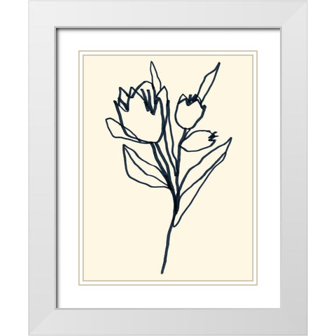 Floral Marker II White Modern Wood Framed Art Print with Double Matting by Vess, June Erica