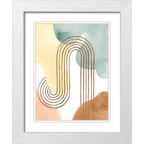 Spring Shapes I White Modern Wood Framed Art Print with Double Matting by Popp, Grace