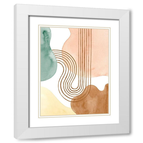 Spring Shapes II White Modern Wood Framed Art Print with Double Matting by Popp, Grace