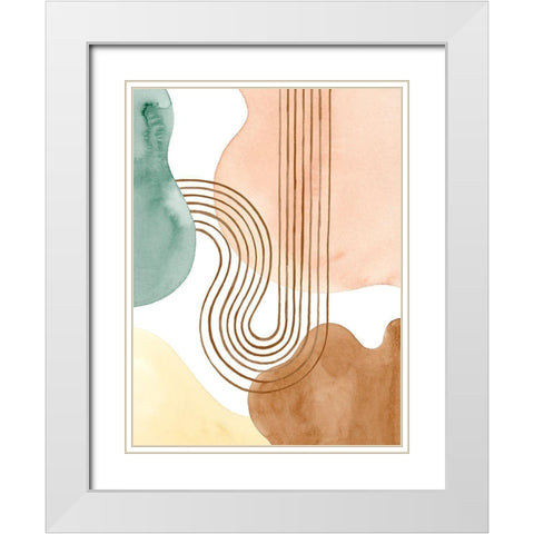 Spring Shapes II White Modern Wood Framed Art Print with Double Matting by Popp, Grace