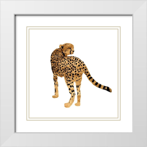 Golden Cheetah II White Modern Wood Framed Art Print with Double Matting by Warren, Annie