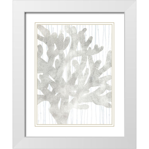 Quiet Coral I White Modern Wood Framed Art Print with Double Matting by Vess, June Erica