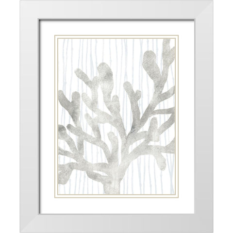 Quiet Coral II White Modern Wood Framed Art Print with Double Matting by Vess, June Erica