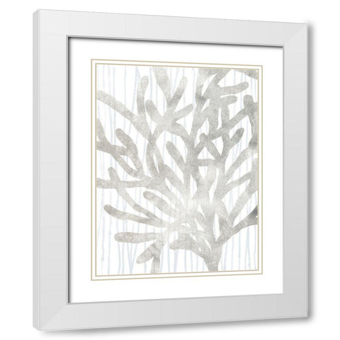 Quiet Coral III White Modern Wood Framed Art Print with Double Matting by Vess, June Erica