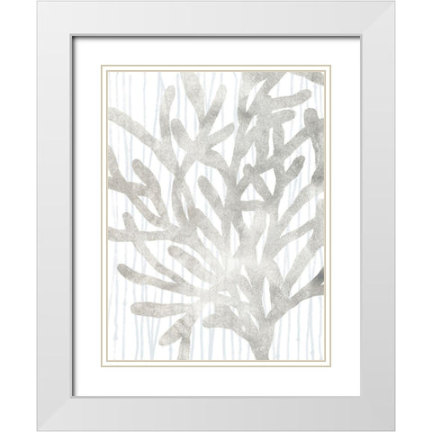 Quiet Coral III White Modern Wood Framed Art Print with Double Matting by Vess, June Erica