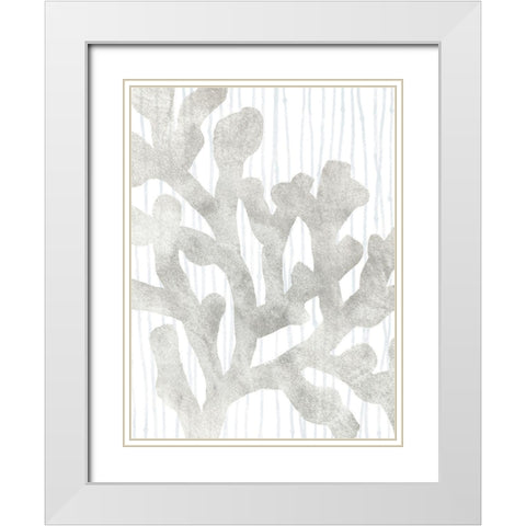 Quiet Coral IV White Modern Wood Framed Art Print with Double Matting by Vess, June Erica