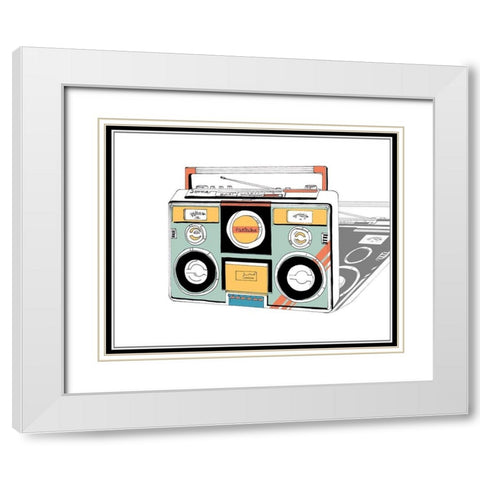 Jamming I White Modern Wood Framed Art Print with Double Matting by Wang, Melissa