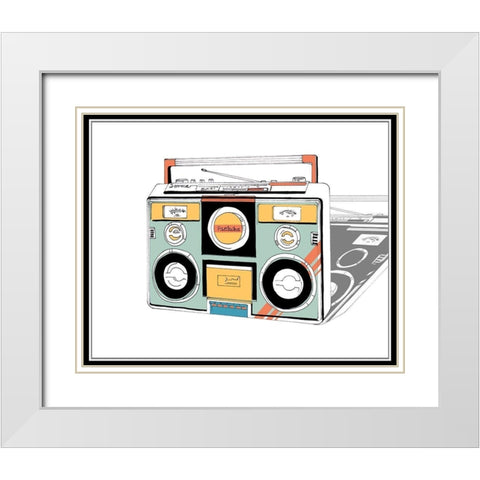 Jamming I White Modern Wood Framed Art Print with Double Matting by Wang, Melissa