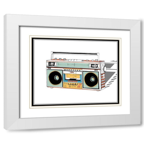 Jamming II White Modern Wood Framed Art Print with Double Matting by Wang, Melissa