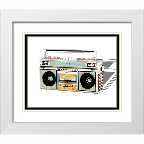 Jamming II White Modern Wood Framed Art Print with Double Matting by Wang, Melissa