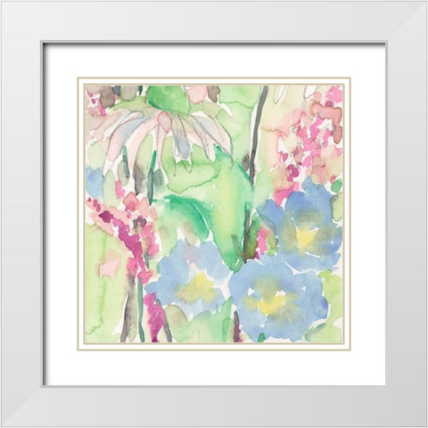 Watercolor Floral Accent II White Modern Wood Framed Art Print with Double Matting by Dixon, Samuel