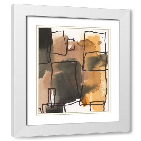 Retro Vibe I White Modern Wood Framed Art Print with Double Matting by Dixon, Samuel