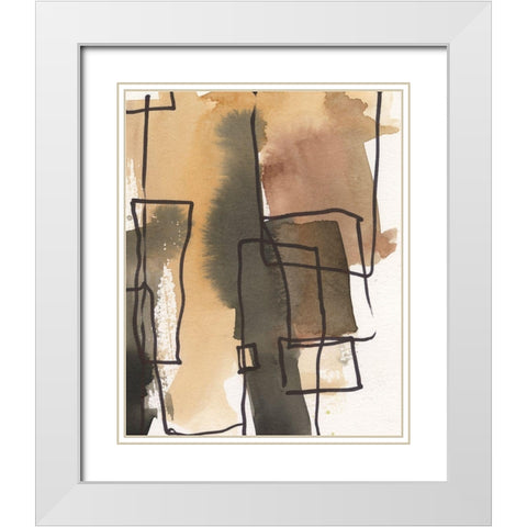 Retro Vibe III White Modern Wood Framed Art Print with Double Matting by Dixon, Samuel